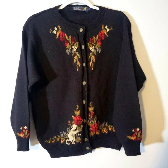 Tulchan Vintage Cardigan Medium 95% Wool Cottagecore - Picture 3 of 10